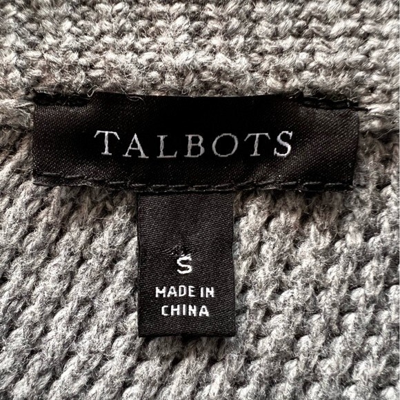 Talbots Mock Cowl Neck Knit Sweater Healther Grey Size S - Picture 6 of 11